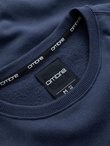 Men's sweatshirt with round neckline and patch - navy blue V2 B1713