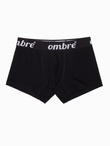 Men's cotton boxer shorts with contrasting elastic - 7-pack black V1 OM-UNBO-0100
