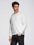 Men's RELAXED FIT sweatshirt with embossed letters - ecru V2 B1712