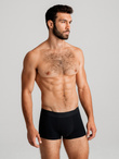 Bokserki męskie bawełniane z logowaniem - 3-pak czarne V1 OM-UNBO-0105