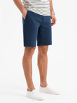 Szorty męskie SLIM FIT ze strukturalnej dzianiny – granatowe V1 OM-SRCS-0169 