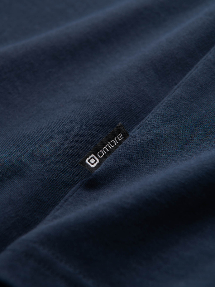 Men's V-NECK T-shirt with elastane - navy blue V2 OM-TSCT-0106