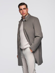 Men's insulated coat with hood and concealed zipper - black V1 OM-COWC-0110