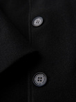Men's long single-breasted coat with collar and undercoat - black V1 OM-COWC-0135
