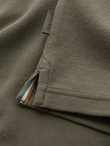 Zapinany pod szyją męski longsleeve z dzianiny waflowej – oliwkowy V1 OM-LSCL-0120