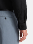 Men's cotton shirt with pocket REGULAR FIT - black V1 OM-SHCS-0147