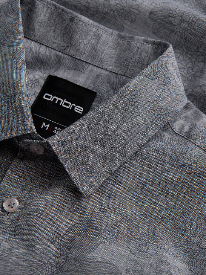 Classic men's flannel cotton plaid shirt - gray V3 OM-SHCS-0157