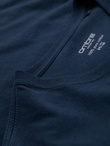 Klasyczny T-shirt męski bawełniany BASIC - granatowy V2 OM-TSBS-0236
