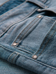Men's CARROT FIT denim pants with decorative darts - light blue V1 OM-PADP-0227 