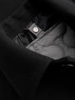 Men's long single-breasted coat with collar and undercoat - black V1 OM-COWC-0135