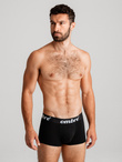 Men's cotton boxer shorts with contrasting elastic - 7-pack black V1 OM-UNBO-0100