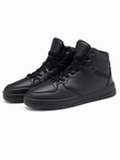 Męskie buty sneakersy z wysoką cholewką – czarne V6 OM-FOSH-0139