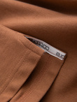 Męska koszulka polo jednokolorowa BASIC z dzianiny pique - brązowa V23 OM-POBS-0100