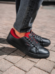 Półbuty męskie sneakersy - czarne V1 T333