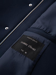 Men's insulated coat with hood and concealed zipper - black V1 OM-COWC-0110