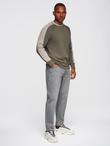 Unbuttoned men's sweatshirt with stand-up collar and hood - black V1 OM-SSZP-0216