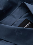 Classic men's cotton SLIM FIT shirt in palm trees - dark blue V5 OM-SHCS-0156
