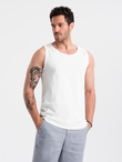 Men's BASIC cotton tank top - white V1 OM-TSBT-0192