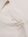 Men's cotton t-shirt with green patch on chest - broken white V5 OM-TSCT-0151
