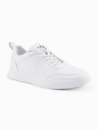 Monochromatyczne męskie buty w stylu sportowym z przeszyciami – białe V1 OM-FOCS-0159