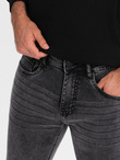 Dopasowane jeansowe męskie spodnie SLIM FIT z elastanem – grafitowe V3 OM-PADP-0214