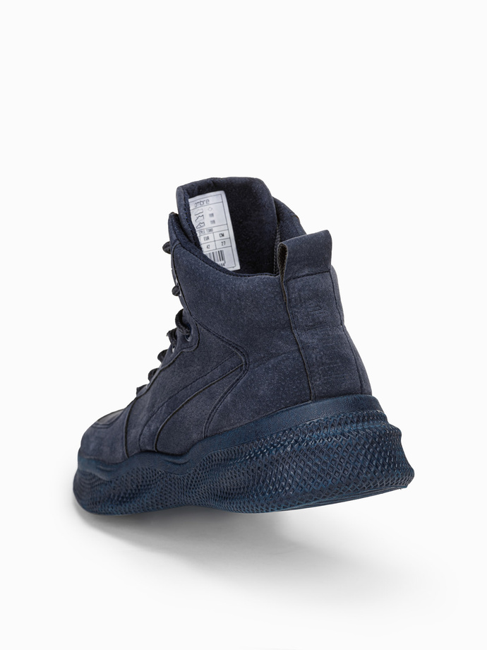 Buty męskie sneakersy wysokie - granatowe V5 T380