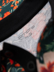 Cotton polo shirt with floral print - black V2 OM-POSS-0149