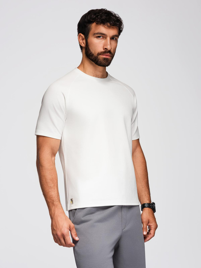 Koszulka męska COMFORT FIT z raglanowym rękawem – off-white V1 OM-TSCT-0240