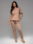 Klasyczna dresowa bluza unisex z okrągłym dekoltem – brązowa V16 OU-SNBC-0104