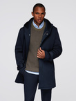 Men's insulated coat with hood and concealed zipper - black V1 OM-COWC-0110