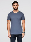 BASIC men's classic cotton T-shirt - blue denim V7 OM-TSBS-0236