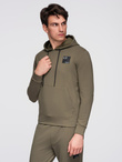 Men's sweatshirt set hoodie + sweatpants - olive V4 Z107