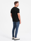 Klasyczny T-shirt męski bawełniany BASIC - czarny V1 OM-TSBS-0146
