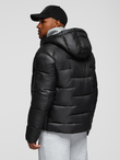 Men's quilted jacket in shirt cut - beige V1 OM-JALP-0215