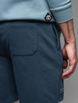 Men's RELAXED FIT short sweat shorts in athleisure style - navy blue V4 OM-SRWS-0122