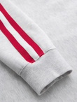 Men's sweatshirt with high collar and stripes - grey melange V1 OM-SSZP-0219