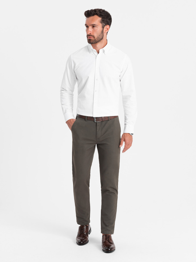 Classic men's softly textured chino pants - khaki V2 OM-PACP-0188