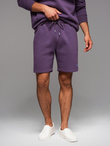 UNISEX sweatshirt set hoodie + athleisure shorts - purple V13 Z110