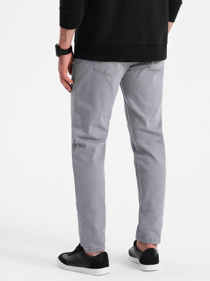 Spodnie męskie jeansowe bez przetarć SLIM FIT - szare V1 OM-PADP-0148