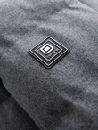 Warm long men's parka jacket with wool - grey melange V1 OM-JALJ-0217