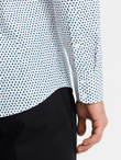 Męska koszula w drobny wzór SLIM FIT - biała V2 OM-SHCS-0140
