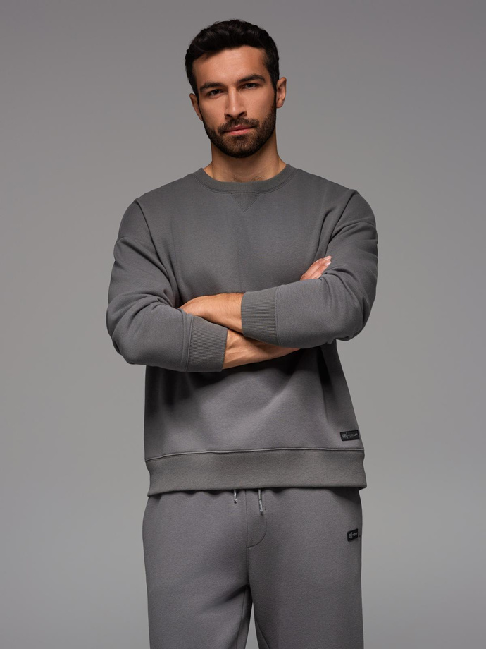Unisex classic sweatshirt with round neckline - grey V18 OU-SNBC-0104