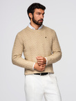 Men's zigzag knit sweater - sand V1 OM-SWSW-0147