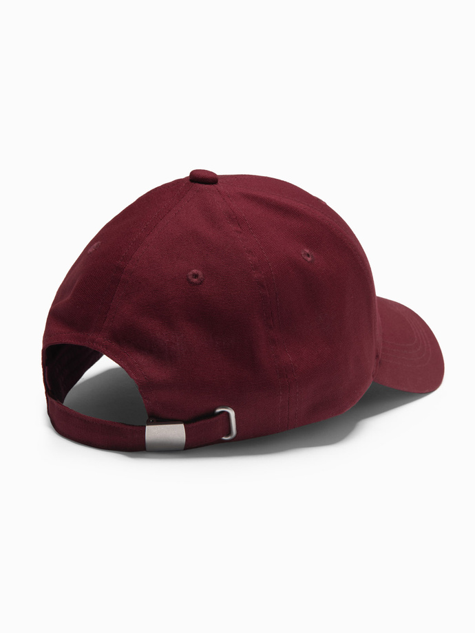 Czapka bejsbolówka męska z logo – bordowa V3 OM-ACCS-0100
