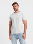 Męski t-shirt fullprint w liście palmy - szary V2 OM-TSFP-0182