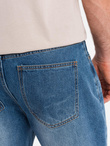 Men's short denim shorts with rips and holes - blue V3 OM-SRDS-0157