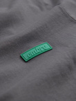 Men's cotton t-shirt with green patch on chest - gray V1 OM-TSCT-0151