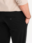 Men's chino pants with decorative waistband - black V1 OM-PACP-0118
