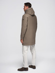 Men's insulated coat with hood and concealed zipper - black V1 OM-COWC-0110