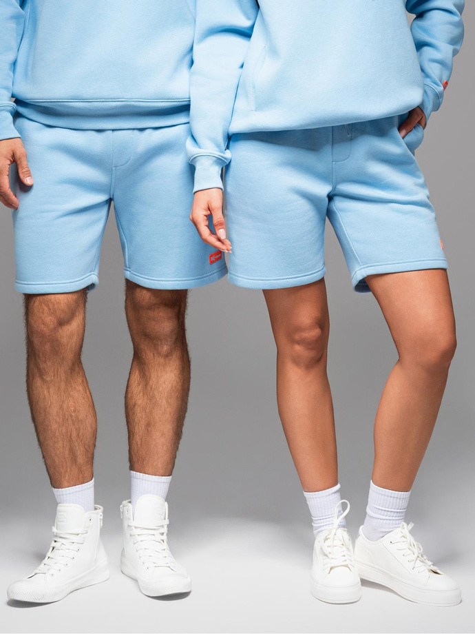 Unisex sweat shorts with drawstring waist - blue V8 OU-SRBC-0101